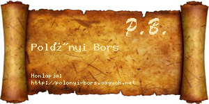 Polónyi Bors névjegykártya